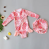 Stylish Girl's Long Sleeve Jumpsuit - Quick - Dry Sun Protection Swimwear - Aqova