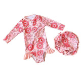 Stylish Girl's Long Sleeve Jumpsuit - Quick - Dry Sun Protection Swimwear - Aqova