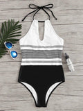 Stylish One - Piece Striped Swimsuit for Women - Perfect for Summer Fun - Aqova