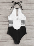 Stylish One - Piece Striped Swimsuit for Women - Perfect for Summer Fun - Aqova