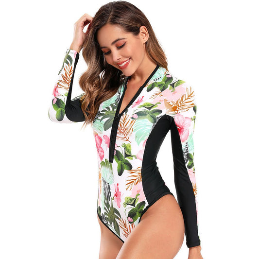 Stylish One Piece Swimsuit for Women - Floral, High Waist Design - Aqova