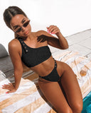 Stylish One - Shoulder Bikini - Swimwear in White, Beige, Red, Black - Aqova