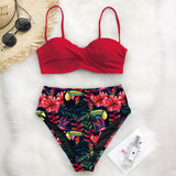 Stylish Printed Bikini Swimsuit for Women - Adjustable Size, Floral Styles - Aqova