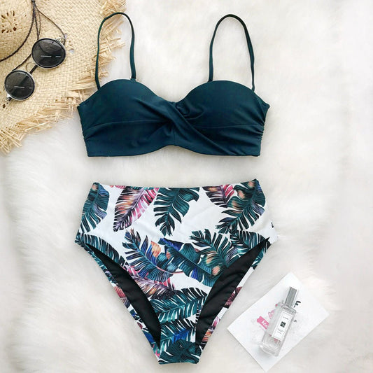 Stylish Printed Bikini Swimsuit for Women - Adjustable Size, Floral Styles - Aqova