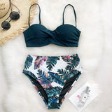 Stylish Printed Bikini Swimsuit for Women - Adjustable Size, Floral Styles - Aqova