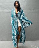 Stylish Printed Sun Protection Bikini Blouse - Perfect for Beach Days - Aqova