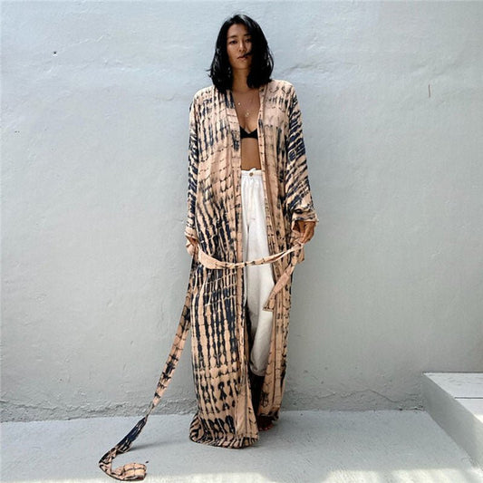 Stylish Printed Sun Protection Bikini Blouse - Perfect for Beach Days - Aqova
