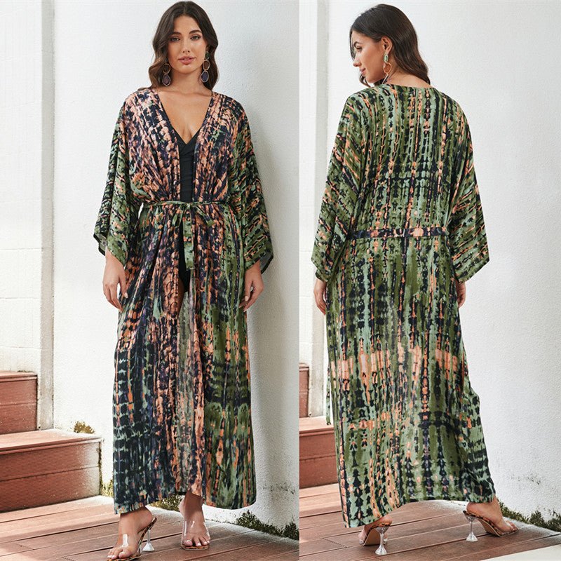 Stylish Printed Sun Protection Bikini Blouse - Perfect for Beach Days - Aqova