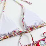 Stylish Triangle Printed Bikini Swimsuit for Women - Multi Sizes Available - Aqova