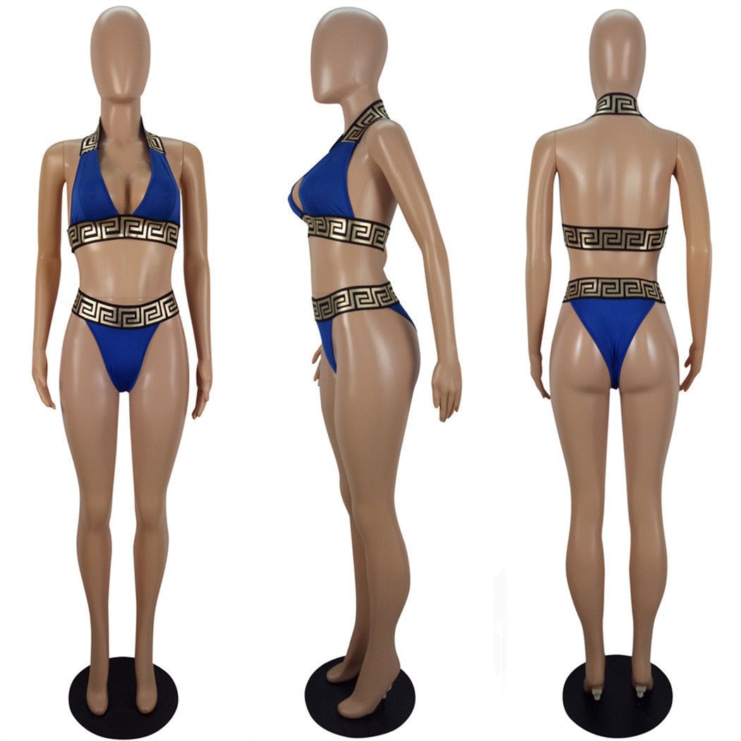Stylish Two Piece Printed Bikini - Available in Multiple Colors & Sizes - Aqova