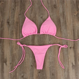 Stylish Halterneck Bikini Swimwear for Women - Comfortable Solid Color Design - Aqova