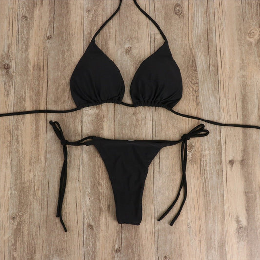 Stylish Halterneck Bikini Swimwear for Women - Comfortable Solid Color Design - Aqova