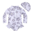 Summer Girls' Floral One - Piece Swimsuit - Perfect for Swimming Ages 1 - 8 - Aqova