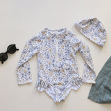 Summer Girls' Floral One - Piece Swimsuit - Perfect for Swimming Ages 1 - 8 - Aqova