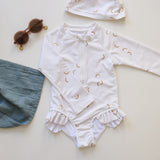 Summer Girls' Floral One - Piece Swimsuit - Perfect for Swimming Ages 1 - 8 - Aqova