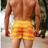 Summer Men's Loose Quick Dry Boxer Trunks - Beach Pants in Yellow - Aqova
