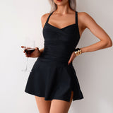Summer Split Swimsuit Female Skirt Style Plus Size Swimsuit - Aqova