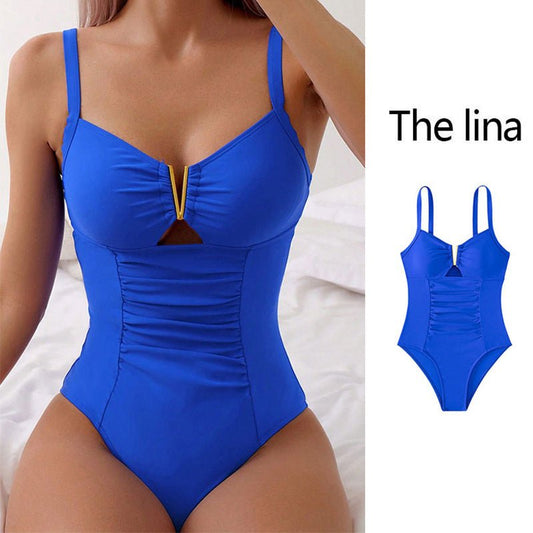 Summer V - neck Hollow One - Piece Bikini - Slimming Swimwear for Women - Aqova