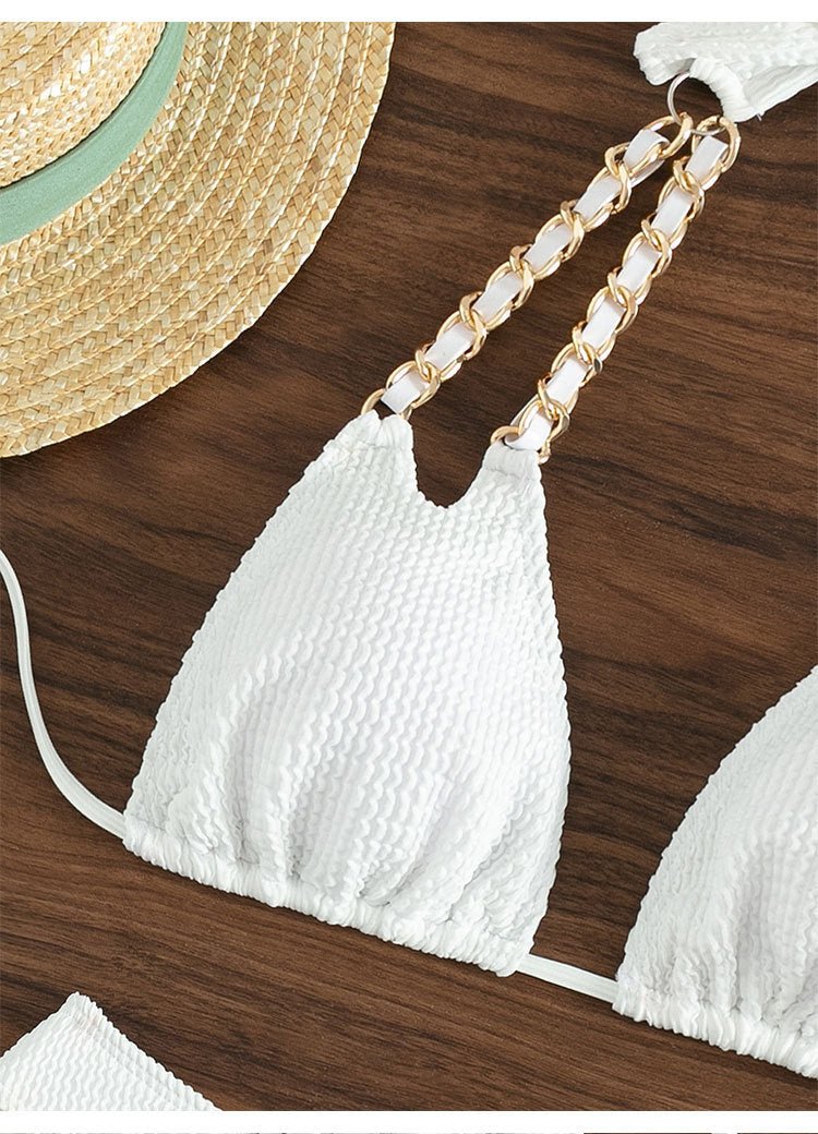 Suspenders High Waist Split Swimsuit Women - Aqova