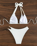 Suspenders High Waist Split Swimsuit Women - Aqova