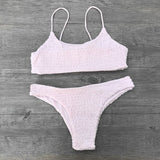 Swimsuit Pleated Triangle Bikini European And American Swimwear Women - Aqova