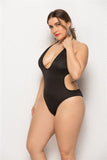 Swimsuit Women's Sling Deep V - neck Thin One - piece Skirt Fat Swimwear - Aqova