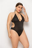 Swimsuit Women's Sling Deep V - neck Thin One - piece Skirt Fat Swimwear - Aqova
