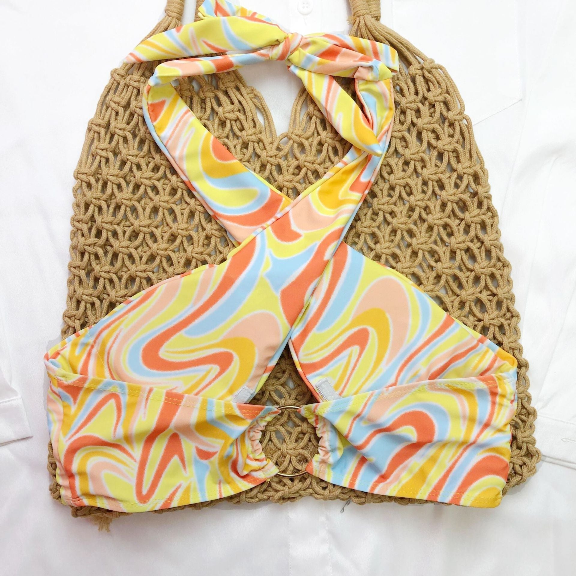 Swimwear Color Printing Three - piece Set - Aqova