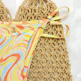 Swimwear Color Printing Three - piece Set - Aqova