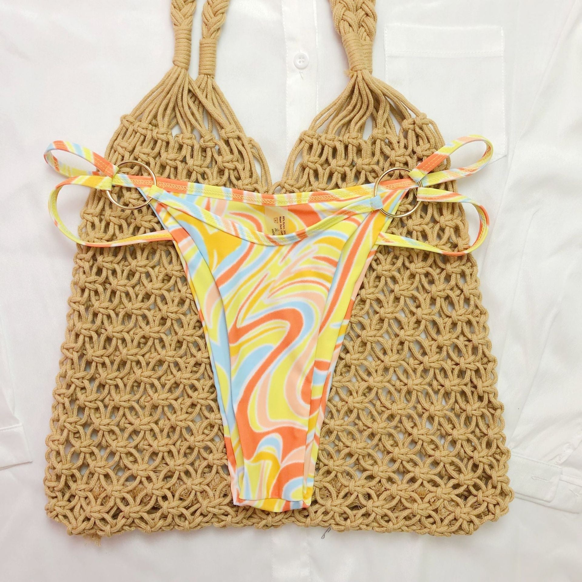 Swimwear Color Printing Three - piece Set - Aqova