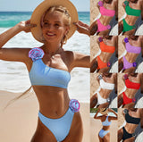 Three - Dimensional Flower Bikini - Stylish One - Shoulder Swimsuit for Women - Aqova