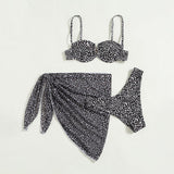 Three-Piece Floral Bikini Beach Dress - Stylish Swimwear Collection - Aqova