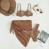 Three-Piece Floral Bikini Beach Dress - Stylish Swimwear Collection - Aqova