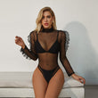 Three piece swimsuit mesh long sleeve bikini - Aqova