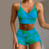 Tie - Dye Push - Up Brazilian Bikini Set - Stylish Swimwear for Summer - Aqova
