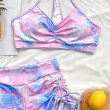Tie - Dye Push - Up Brazilian Bikini Set - Stylish Swimwear for Summer - Aqova