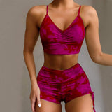 Tie - Dye Push - Up Brazilian Bikini Set - Stylish Swimwear for Summer - Aqova