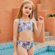 Tie - Dye Split Swimsuit - Trendy Pool Swimwear for Hot Springs & Training - Aqova