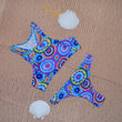 Trendy Women's Bikini Swimsuit Set - Circle Printed Swimwear - Aqova