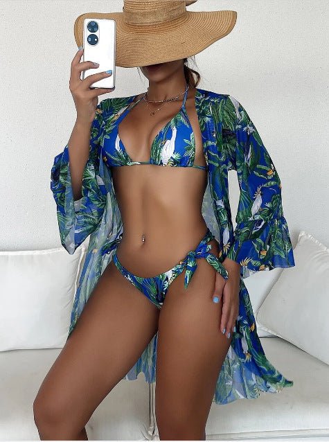 Tropical Triangle Bikini Swimsuit Kimono - Quick - Drying, High Elasticity - Aqova