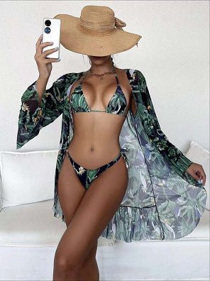 Tropical Triangle Bikini Swimsuit Kimono - Quick - Drying, High Elasticity - Aqova