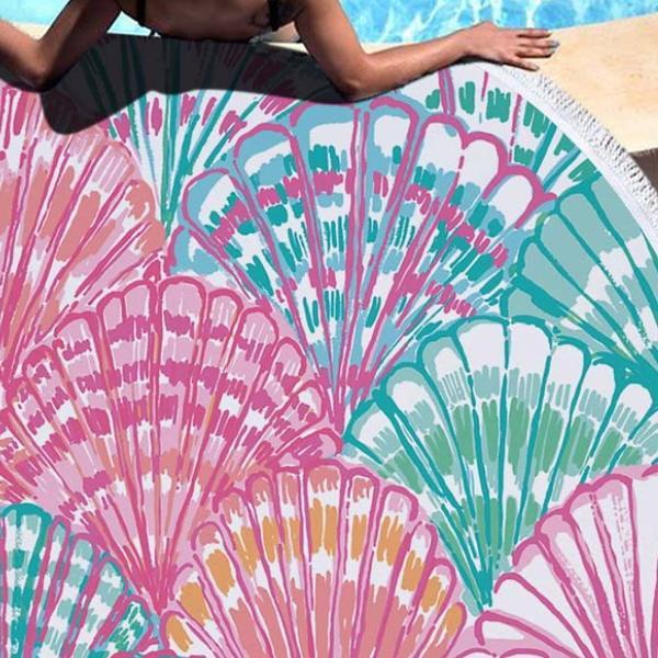 Ultra - Soft Microfiber Round Beach Towel with Tassels - 150cm Size - Aqova