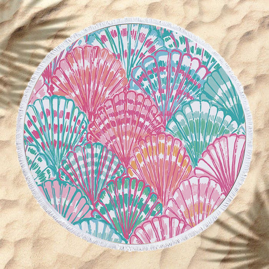 Ultra - Soft Microfiber Round Beach Towel with Tassels - 150cm Size - Aqova