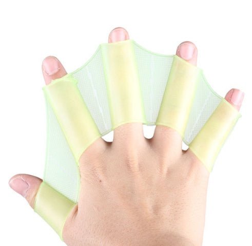 Unisex Silicone Swim Hand Paddles - Frog Type Flippers for Beginners - Aqova