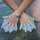 Unisex Silicone Swim Hand Paddles - Frog Type Flippers for Beginners - Aqova