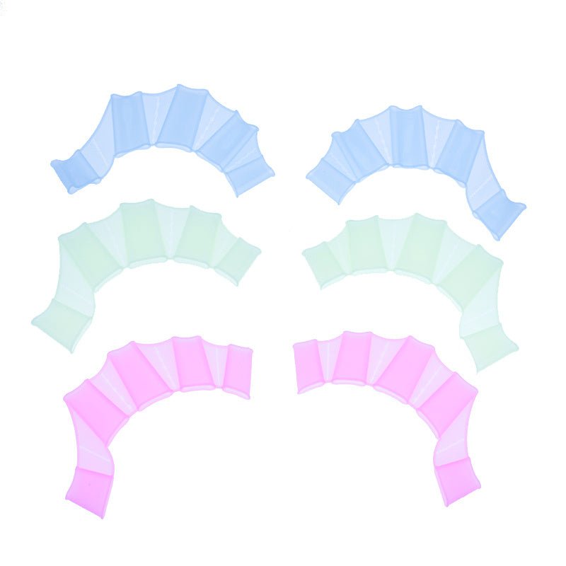 Unisex Silicone Swim Hand Paddles - Frog Type Flippers for Beginners - Aqova