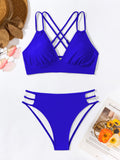 V - neck Halter Bikini Split Swimsuit - Aqova