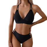 V - neck Halter Bikini Split Swimsuit - Aqova