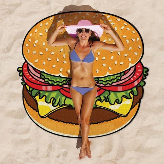 Velvet Chiffon Beach Towel & Yoga Mat - 145 CM Diameter, Soft Comfort - Aqova
