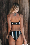 Vertical Striped Bikini - Stylish Swimwear with Chest Pad Support - Aqova